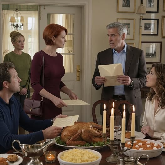 My Dad Slid an Eviction Notice Across My Own Thanksgiving Table and Said, “Seven Days—Your Brother Needs This House,” But the Moment My Neighbor Walked In Holding a Sealed Envelope, the Man Who Thought He Was Throwing Me Out Finally Looked Like He Understood This House Was Never Going to Be Luke’s