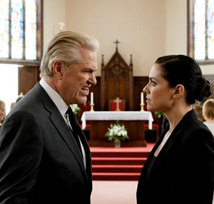 In ninth grade, I got pregnant, and my father threw me out just to save face in a small town full of whispers after church — 17 years later, at my mother’s funeral, he walked up with that smug look and asked whether I had finally “learned my lesson”; I just looked at him calmly, shifted one step to the side, and introduced the man standing next to me