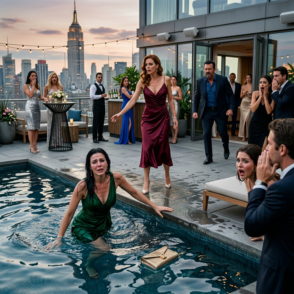 She shoved me into the pool, and everyone laughed like I was the joke. Then my billionaire husband walked in and everything changed.