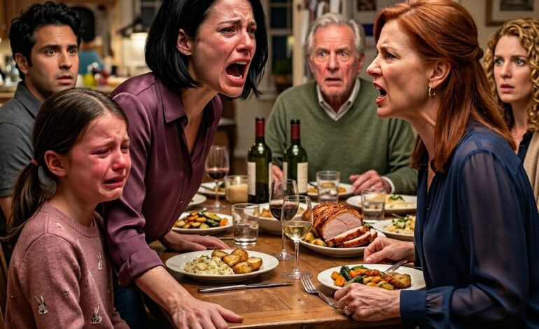 At family dinner, my mom told my 12-year-old, ‘Your daughter is not invited to my birthday,’ and nobody said a word. I skipped the party and sent her a gift instead. The second she opened it, her face changed. Dad looked at her, then at me, and quietly asked, ‘What did you do?’
