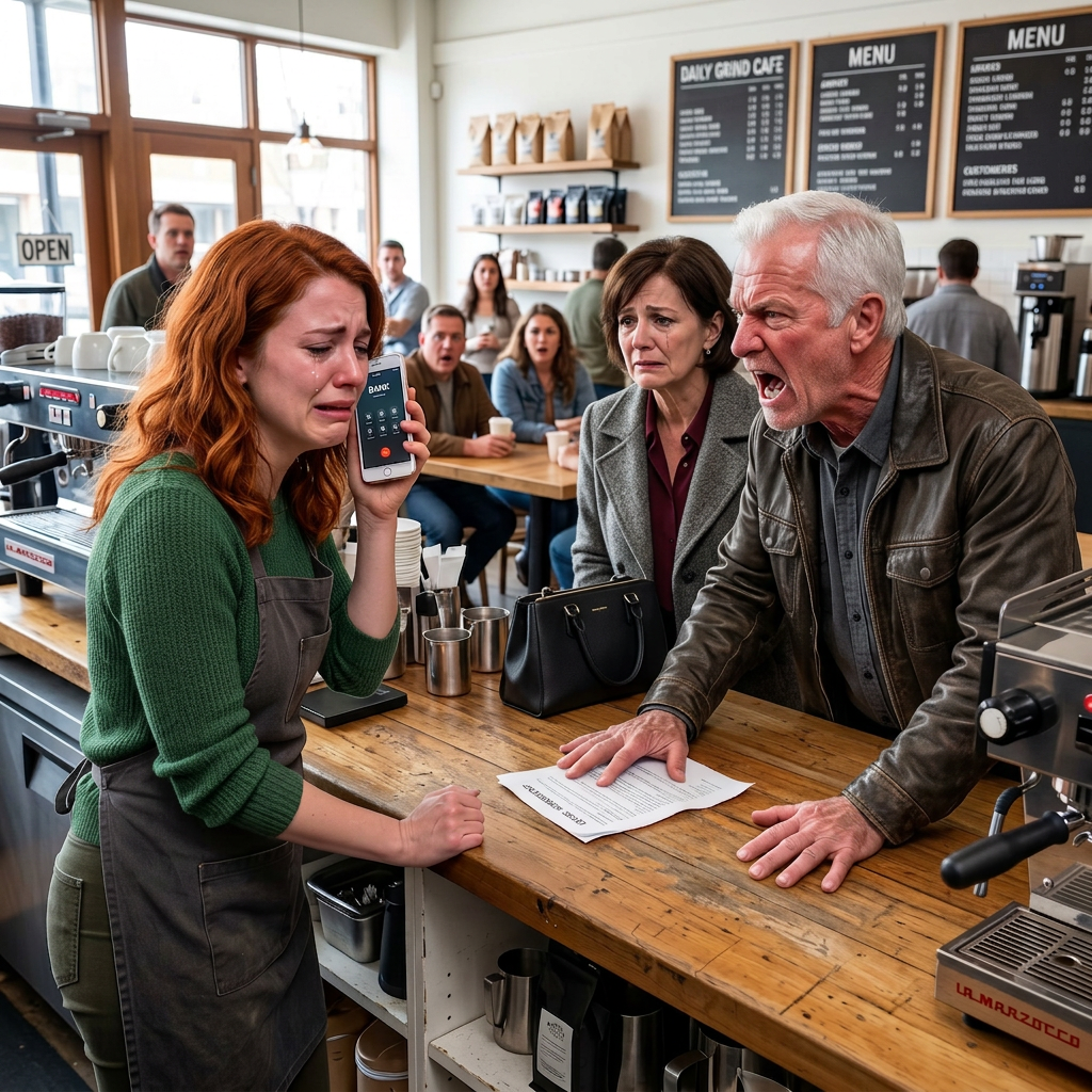 After four years of silence, my parents suddenly walked into my coffee shop smiling like nothing had happened. Then my dad slid over a contract and whispered that one phone call to my landlord could ruin me. I called him on speaker instead, and what he said changed everything in seconds.