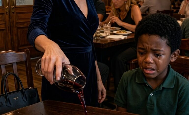 Mijn zus heeft opzettelijk een glas rode wijn over me heen gegoten
