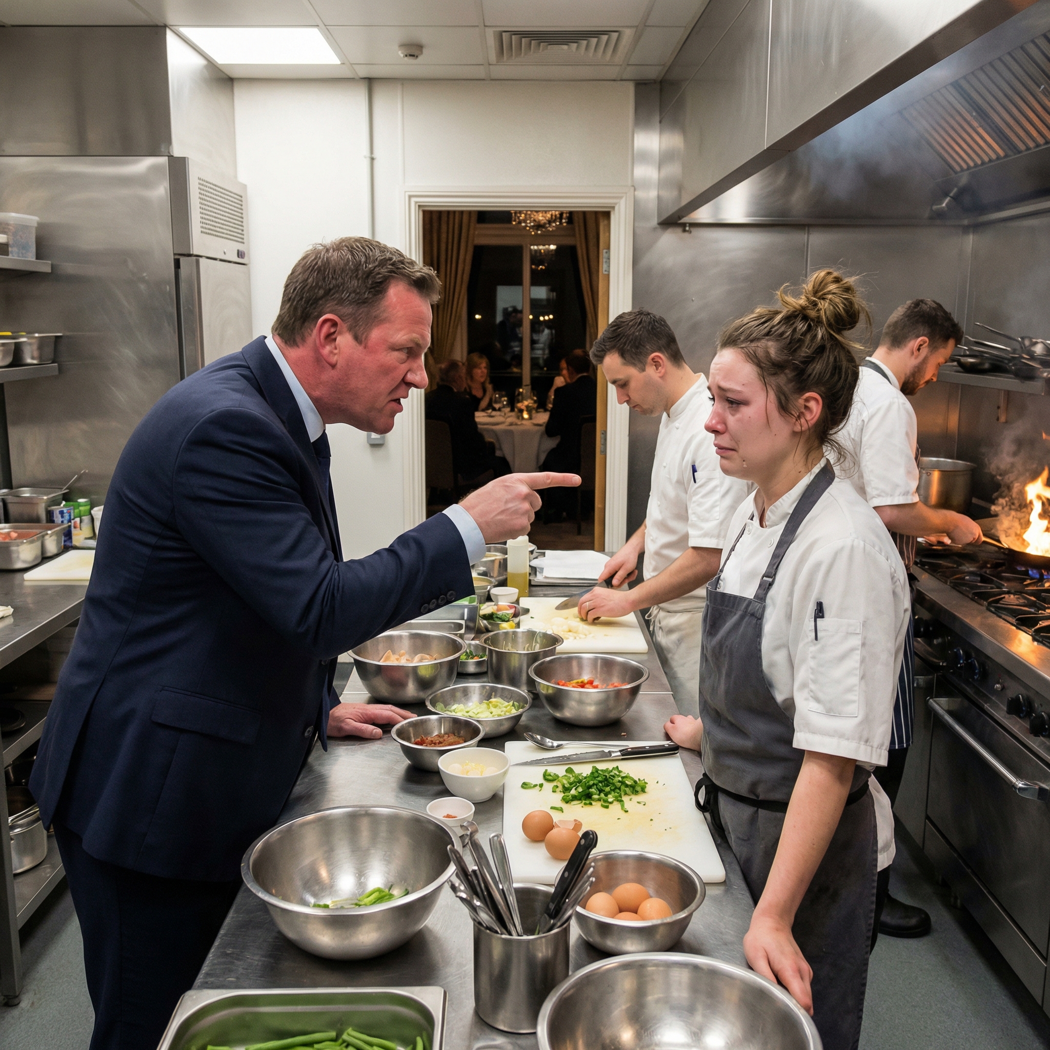 “Stay in the kitchen. Your sister is entertaining the VIP investors tonight,” Dad commanded at the grand opening of our family restaurant. I took off my apron, walked out the back door, and drove away. Ten minutes later, the lead investor stood up in the dining room and announced, “The Michelin-star chef I came to fund just texted me that she quit.” He then tore up the $5 million check… right in front of them!