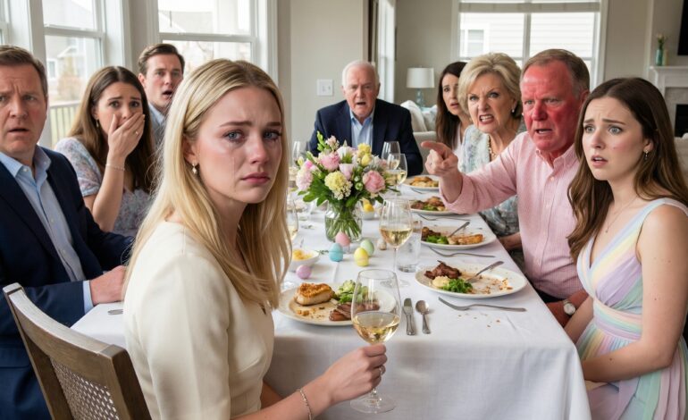 “My parents announced at Easter dinner, ‘We’re flying the whole family to Paris for your sister’s wedding in June.’ Everybody cheered. Then I asked them, ‘What date is the ceremony?’ Mom smirked, ‘You’re not invited. You can stay home and watch your son.’ The table went quiet. I smiled… and dropped the bomb…