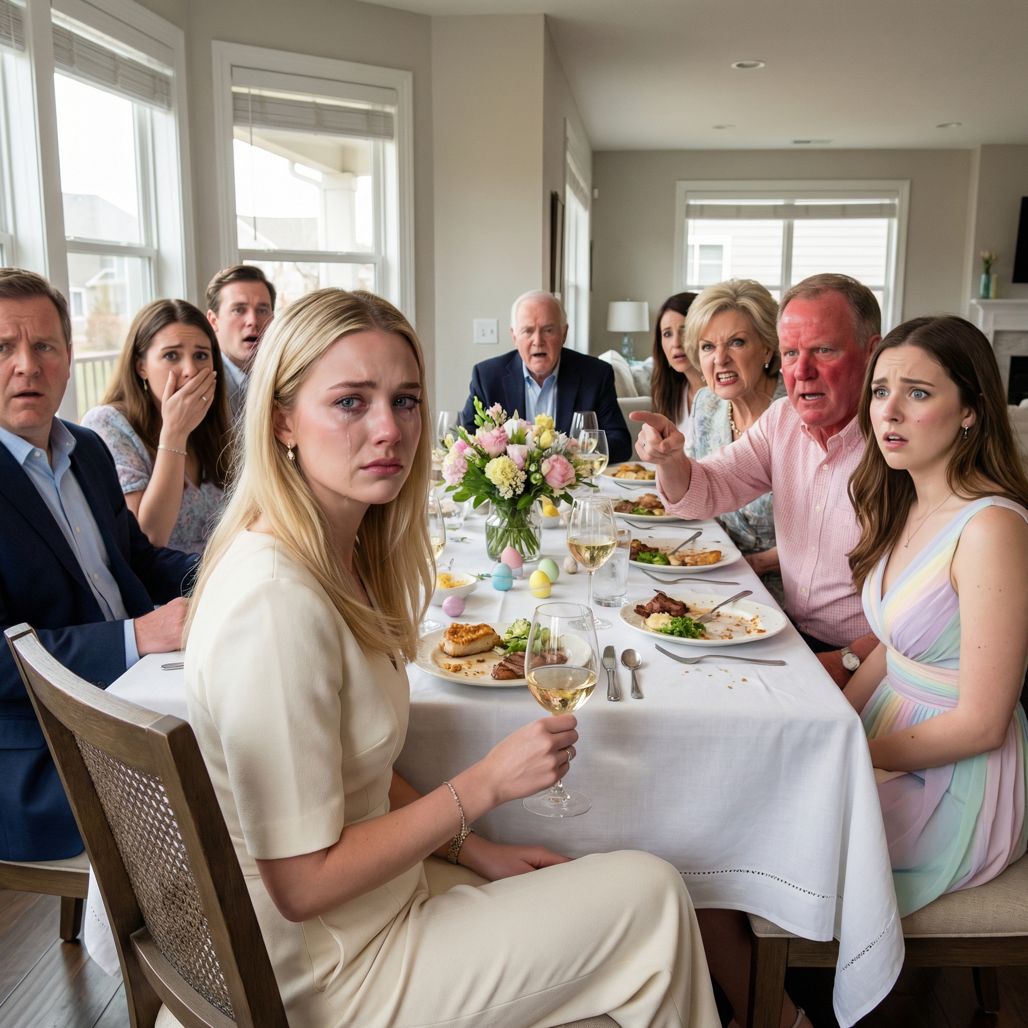“My parents announced at Easter dinner, ‘We’re flying the whole family to Paris for your sister’s wedding in June.’ Everybody cheered. Then I asked them, ‘What date is the ceremony?’ Mom smirked, ‘You’re not invited. You can stay home and watch your son.’ The table went quiet. I smiled… and dropped the bomb…
