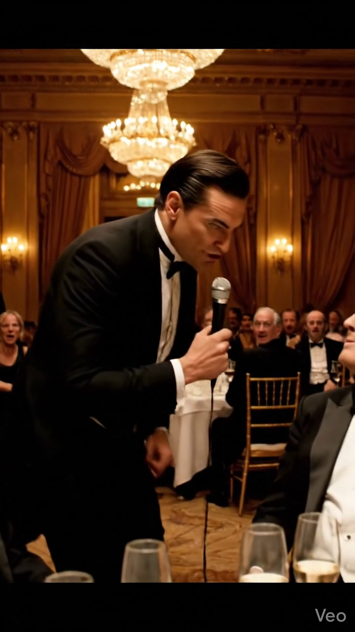 “Look at him,” my son’s future father-in-law said into the microphone, pointing at me beside the Grand Plaza kitchen doors like I was something the room should be ashamed of, and when five hundred guests turned to stare at my cheap suit, I did not bow my head—I waited until his hand touched my lapel, then told him, “Don’t put your hands on me again.”