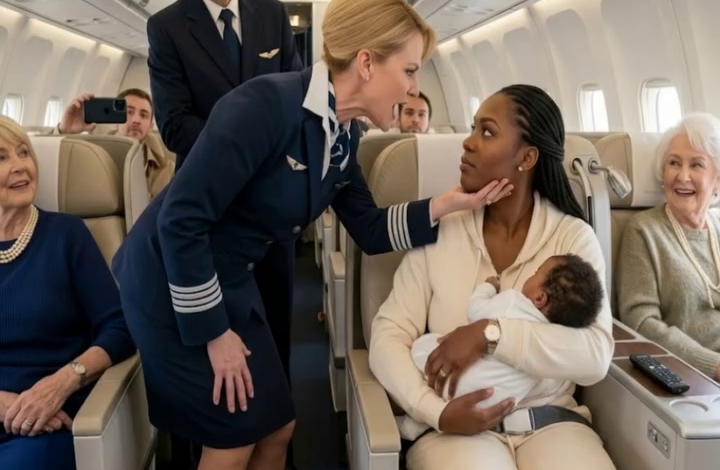 Flight Attendant Slapped Black Mom holding Baby — Didn’t Know Her Husband Owned the Airline!