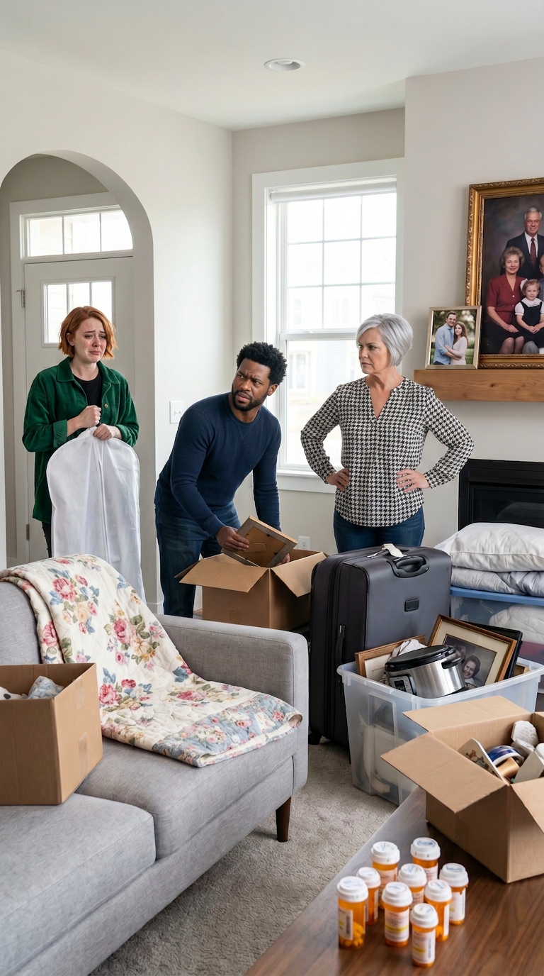I came home with my wedding dress over my shoulder and stopped cold at the door. My future mother-in-law was standing in my living room, surrounded by suitcases, while my fiancé carried in her boxes like this had all been planned. “It’s only temporary,” he said. I looked at him and whispered, “You let her move into our home without telling me?” By sunrise, I left one note on the table—and destroyed everything. – True Stories
