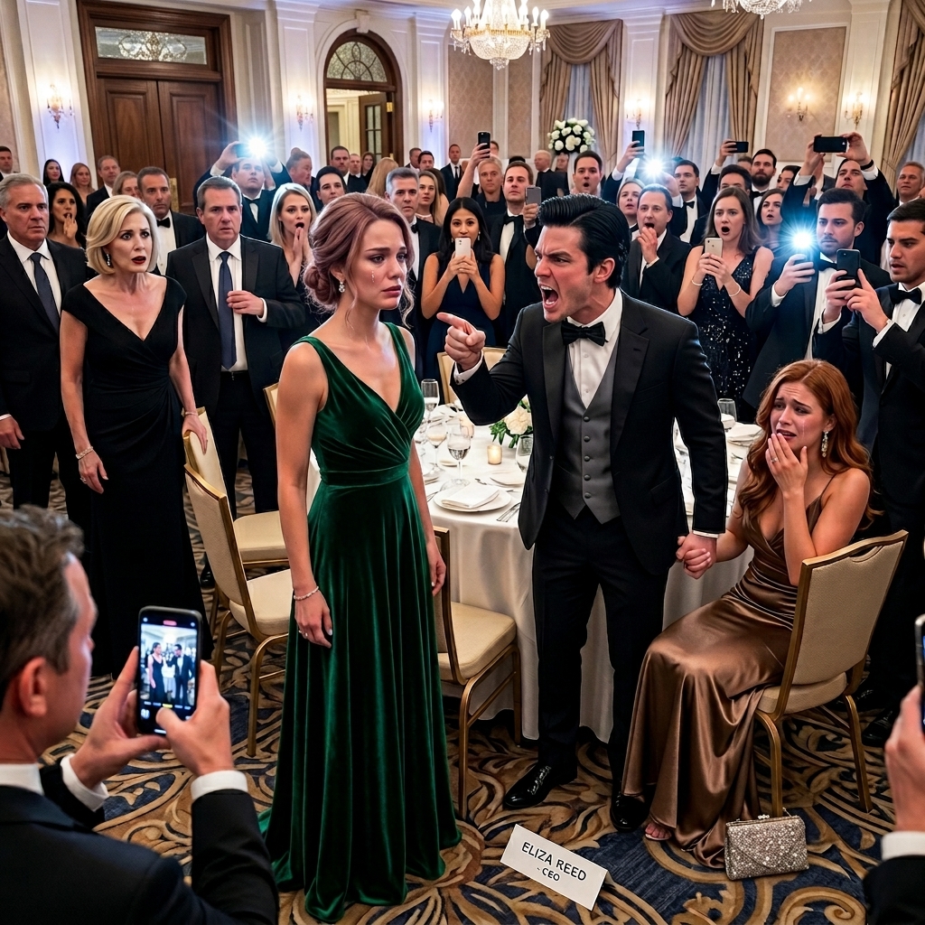 The boss’s son walked over and said, “This VIP seat is for my girlfriend.” He grabbed my name card, tossed it to the floor, and smirked arrogantly. Cameras flashed. Phones were recording. I stayed calm and said, “What you just did… just cost your mother $1.3 billion.”