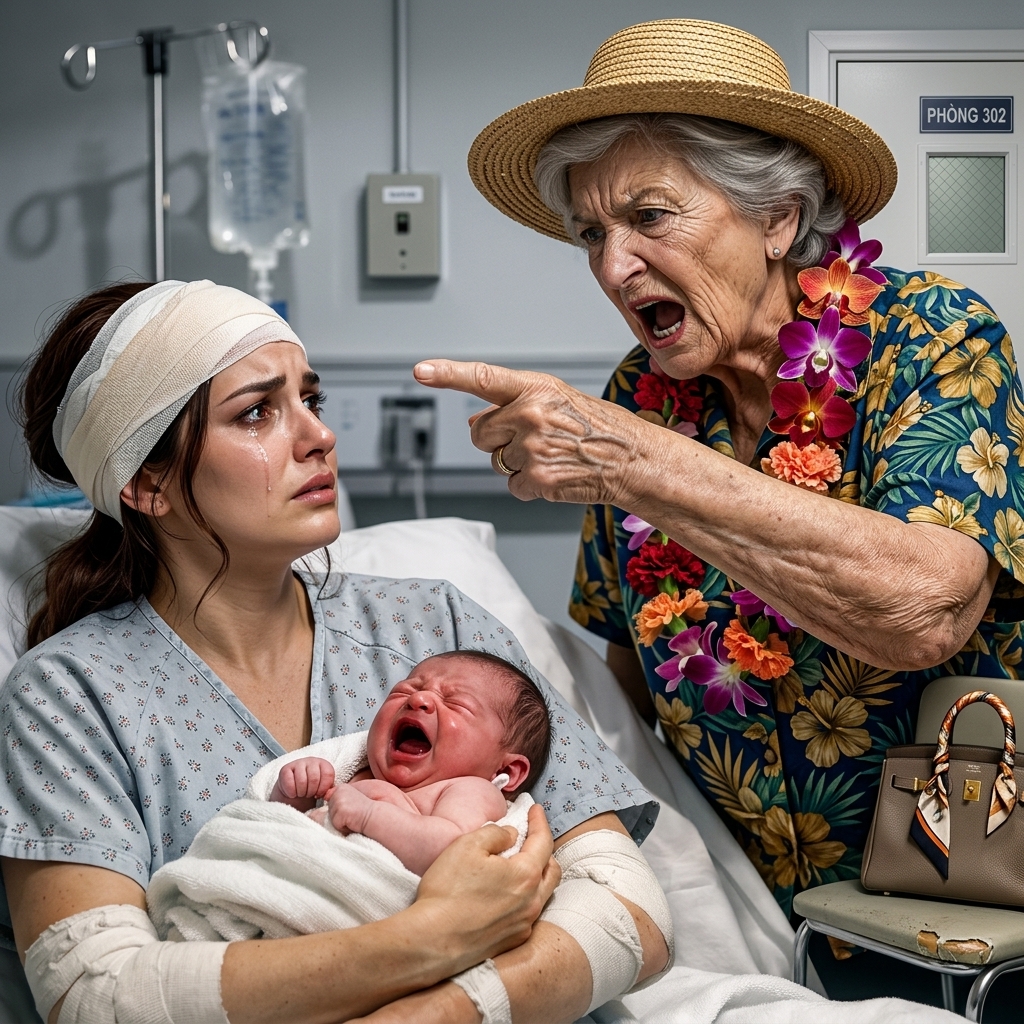 After I was inju:red in a car cra:sh, my mom refused to keep my six-week-old baby, saying, “Your sister never has these kinds of crises.” Then she left for a Caribbean vacation. From my hospital bed, I arranged professional childcare and canceled the $4,500 monthly support I’d been sending her for nine years—$486,000 in total. A few hours later, Grandpa walked in and said…