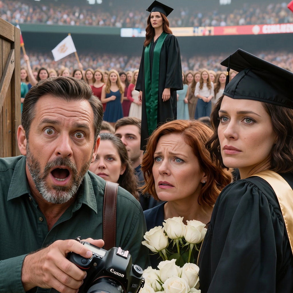 “We don’t see the same long-term return in you,” my father said when he paid every cent for my twin sister’s elite college and handed my acceptance letter back like it meant nothing—but four years later, he arrived at her graduation with a camera and white roses, sat proudly in the front row, and had no idea the valedictorian about to step onto that stage was the daughter he decided wasn’t worth the investment.