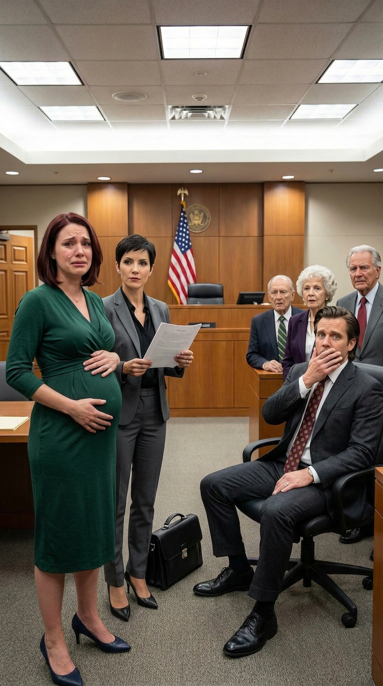 I was eight months pregnant when my billionaire husband smirked across the courtroom and said, ‘You’ll leave with nothing, Caroline.’ He thought my baby bump made me weak. He thought his prenup had already buried me. But then my lawyer stood up and revealed the one clause his family had prayed I’d never discover. That was the moment his smile disappeared… and everything changed. – True Stories