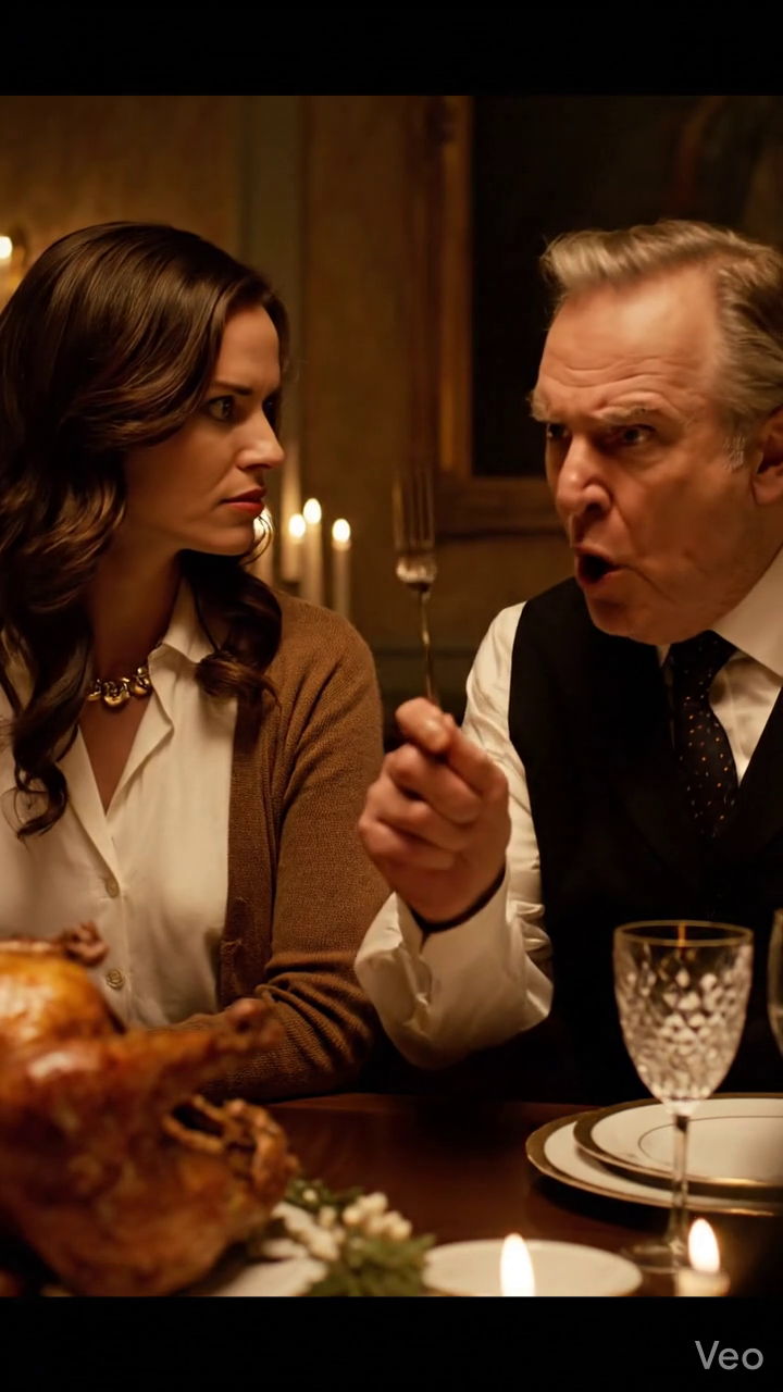 “Mama en papa zetten het huis op mijn naam. Jij krijgt niets,” kondigde mijn zus aan tijdens het Thanksgiving-diner. Iedereen juichte. Ik glimlachte en zei: “Papa, moet ik het ze vertellen, of doe jij het?” Zijn vork viel op de grond. Mijn zus schreeuwde: “Wat moet ik ze vertellen?”