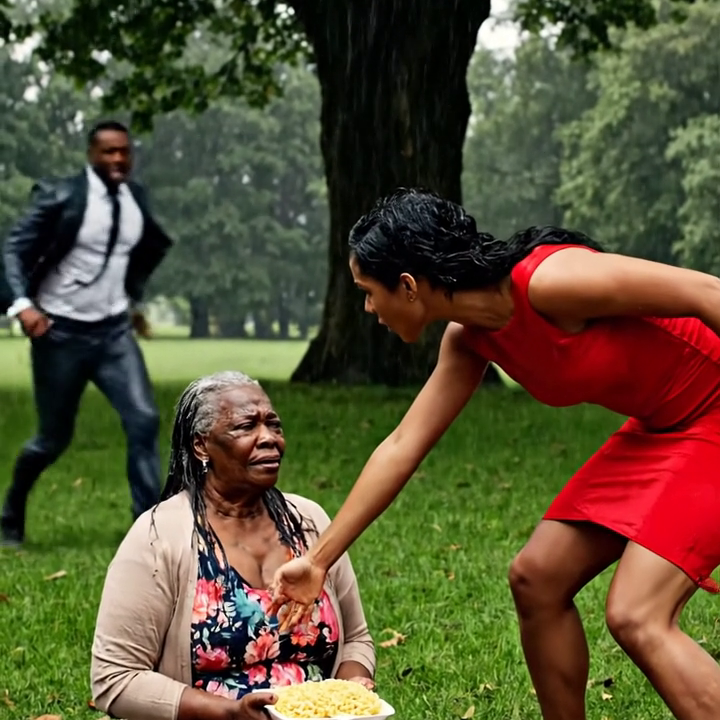 I was rushing through the rain after the worst business meeting of my life when I saw an old woman shaking under a tree, clutching a cheap box of food like it was all she had left. Then she looked up, and my blood froze. “Mom?” I whispered. She stared at me through the storm, tears mixing with rain, and said, “So… you finally came back.” In that second, I realized success had made me rich enough to buy everything—except the years I had stolen from her. – True Stories