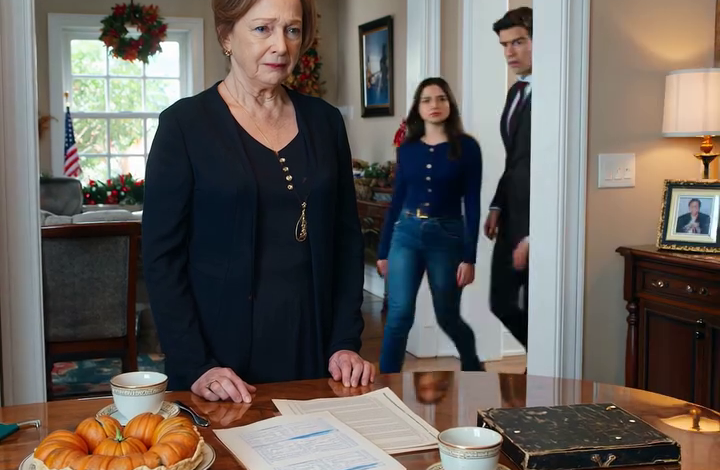 Mijn zoon keek me aan en zei: “Ik denk niet dat je dit jaar met Thanksgiving moet komen.” Ik zei niets. De volgende ochtend, toen mijn zwager de documenten op tafel zag liggen, verstijfde hij. De hele kamer werd stil toen iedereen zich begon te realiseren dat ze de verkeerde persoon hadden weggestuurd.