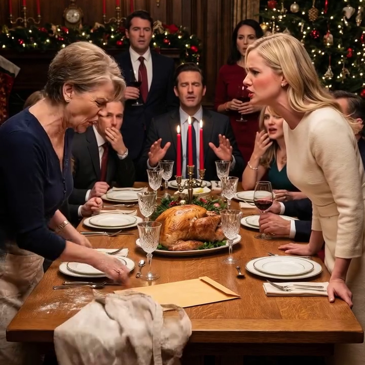 “Maybe you’d rather eat upstairs,” my daughter-in-law said calmly when I went to sit at the Christmas table. I had been cooking since 4:30 a.m. But it was my house. I removed my apron, walked to the head of the table, and did something that left every guest speechless… – Royals