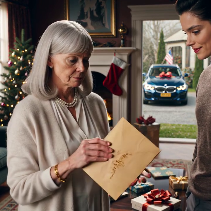 On Christmas Eve In Naples, I Gave My Son A BMW And His Wife A Designer Purse. Then He Said, “We Didn’t Bring Anything For You.” I Just Nodded—And Set One Envelope On The Table.