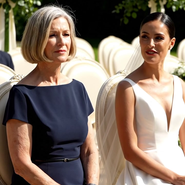 ‘At my son’s luxury wedding, they put me in row 14 right beside the service area. The bride leaned in and whispered, ‘Please… don’t make us look bad today.’ Then a man in a black suit sat next to me and murmured, ‘Let’s pretend we came together.’ When my son looked down and saw us, his face went pale.’ and the cruel part wasn’t the seat… it was how calmly they expected me to accept it.