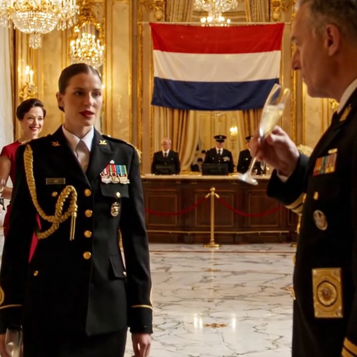 Mijn zus grijnsde om mijn cateringuniform — totdat ik drie Franse woorden tegen de Amerikaanse generaal zei