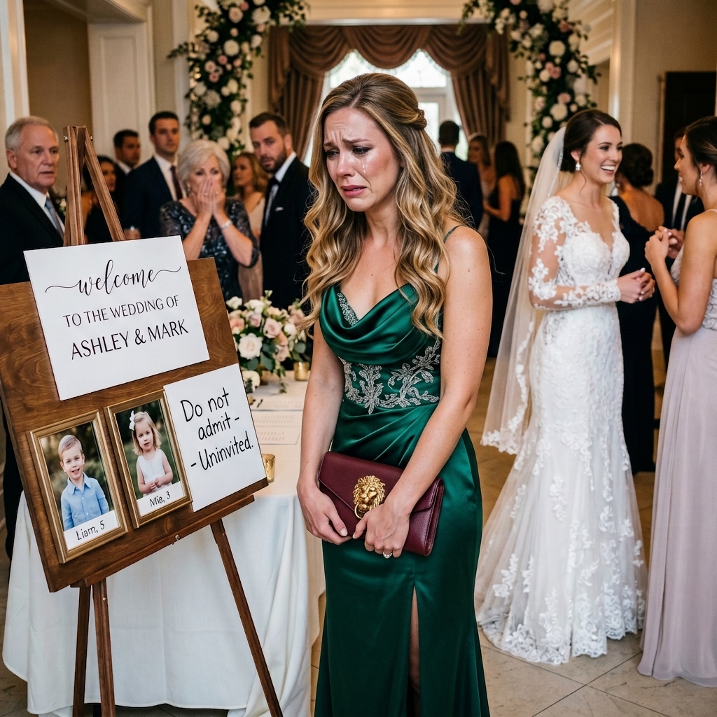 “Do not admit,” my stepsister wrote on my kids’ photos at the wedding door. I just said, “Congratulations.” Hours later, her dream wedding fell apart. Then they took turns… calling me nonstop.