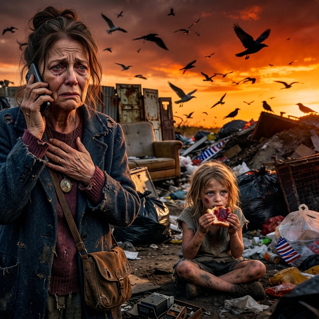 My 6-year-old granddaughter was eating rotten bread at the dump. I immediately called my son, but he coldly replied, “We only have boys.” A terrifying truth had been hidden all along… because… – Story