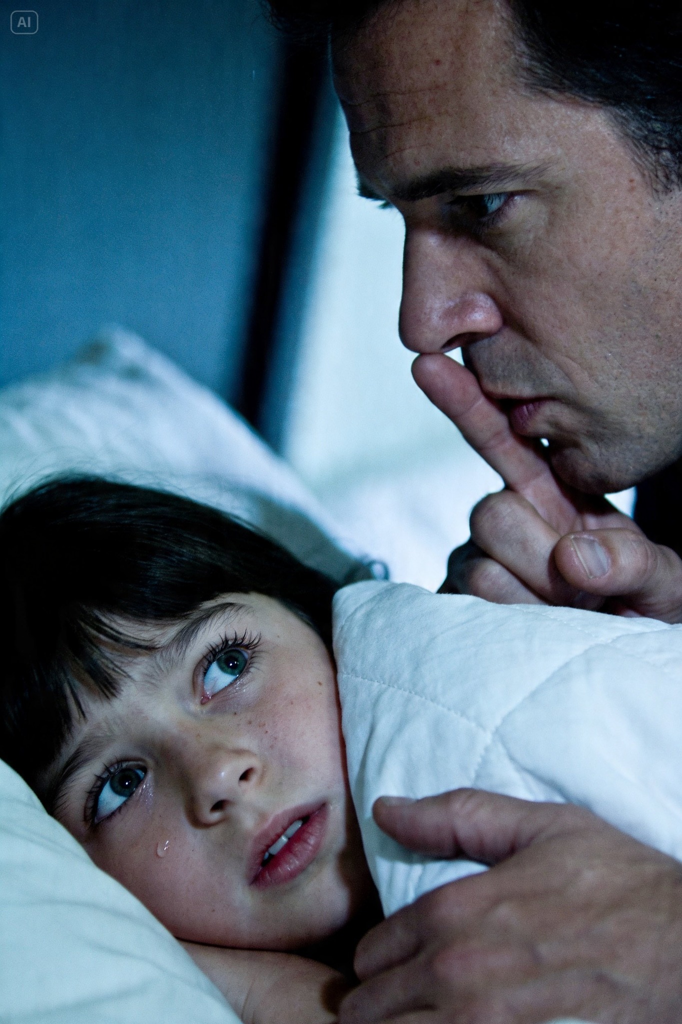 “Papa… ik heb zo’n pijn in mijn rug dat ik niet kan slapen. Mama zei dat ik het je niet mocht vertellen.”
