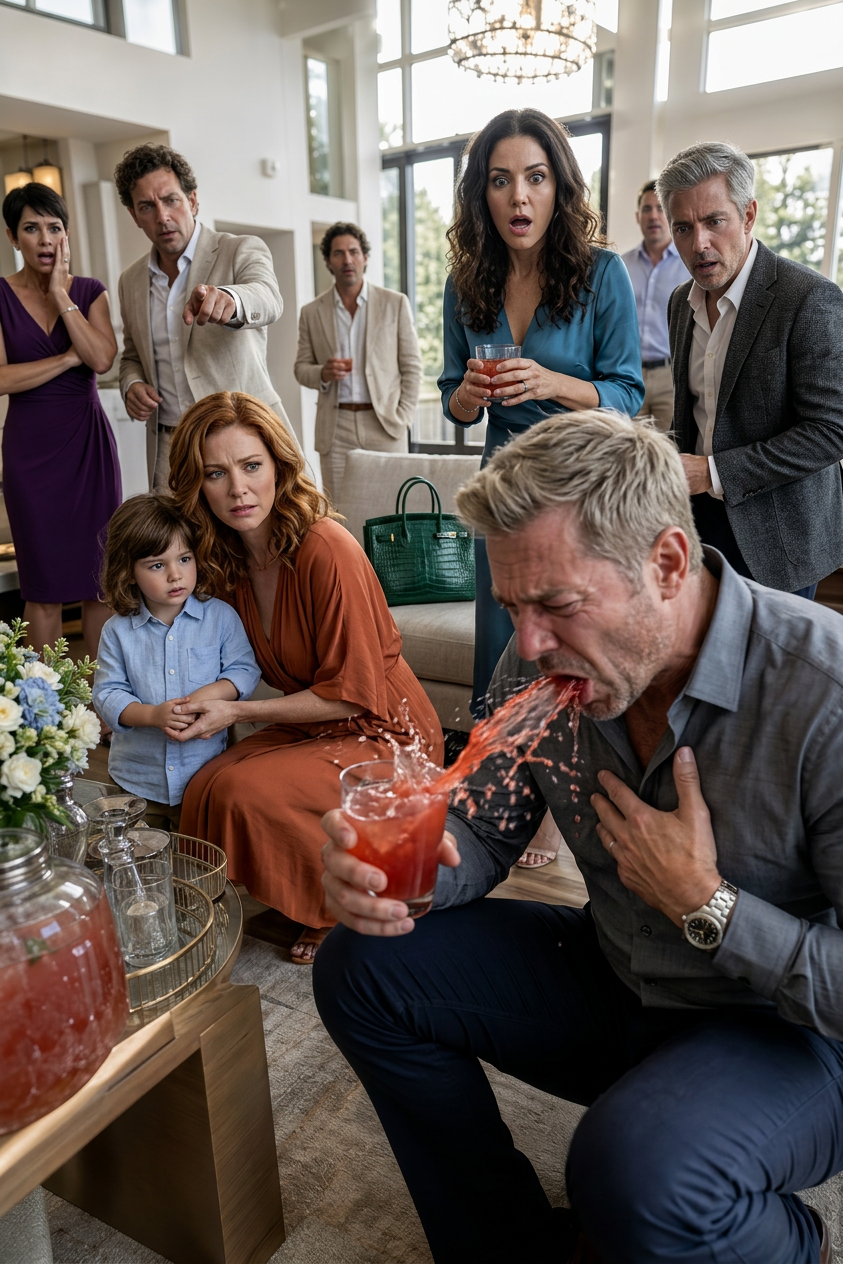 Op mijn housewarmingparty glimlachte mijn zus en gaf mijn zoon een alcoholvrije cocktail. “Drink maar op, Billy, ik heb…”