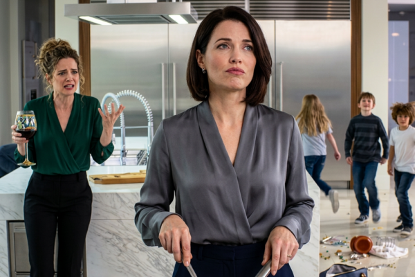 ‘Het is oneerlijk dat je alleen in een huis met vier slaapkamers woont,’ spuugde mijn zus in mijn keuken terwijl ze het avondeten at dat ik had gekookt en haar kinderen mijn logeerkamer boven overhoop haalden. Daarna zei ze dat als ik een goed mens was, ik haar permanent bij me zou laten intrekken. Ik glimlachte en zei: ‘Dat gaat niet werken.’ Drie dagen later stond ze met haar zoon in haar armen op mijn kantoor – en dat was het moment waarop ik de bank definitief sloot…