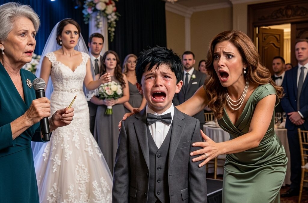 At my sister’s wedding, she took the mic with a smile and said, “And now, my sister’s son is going to put on a fun little performance!” Without warning, my mother struck a match and set my son’s hair on fire. “Here’s today’s entertainment! Enjoy!” she yelled. The crowd cheered, and the room filled with laughter. My son broke down in tears. And then it happened… – Story
