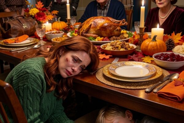 My parents prepared Thanksgiving dinner for the family. But the moment my son and I ate it, we both collapsed. As my vision blurred and the world around me started to fade, I heard my mother whisper, “Finally… peace and quiet.” My sister laughed and said, “Thanks for disappearing, both of you.” With the last of my strength, I grabbed my son’s hand and whispered, “Don’t move yet… stay still.” What happened next was something no one could have ever predicted. – Story