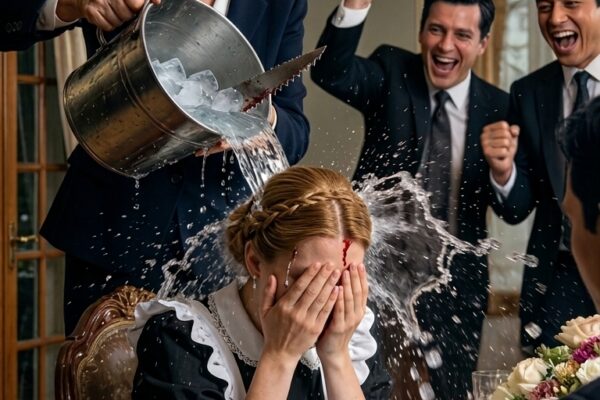 Ik heb nooit aan mijn ex-man of zijn welvarende familie onthuld dat ik in het geheim eigenaar was van het miljardenbedrijf dat hen in dienst had. Voor hen was ik slechts een ‘blut, zwangere liefdadigheidszaak’. Tijdens een familiediner goot mijn voormalige schoonmoeder ‘per ongeluk’ een emmer ijswater over mijn hoofd om me te vernederen, terwijl ze kakelend zei: ‘Nou, je hebt tenminste eindelijk een bad gekregen.’ Ik bleef zitten, doorweekt, terwijl het water langs mijn gezicht en kleding druppelde. Toen pakte ik rustig mijn telefoon en stuurde een sms: “Initieer Protocol 7.” Tien minuten later zaten ze op hun knieën te bedelen.