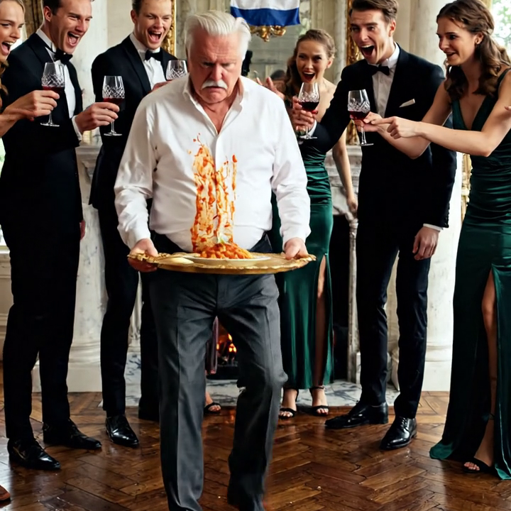 ‘Praat niet met hem. Hij is gewoon onze butler,’ zei mijn schoondochter midden in het Thanksgiving-diner met 35 gasten, terwijl ik nog steeds de serveerschaal vasthield. Toen boog mijn zoon zich naar me toe en fluisterde: ‘Papa, zorg dat we er niet slecht uitzien’ — totdat ik moest lachen en Jessica zich realiseerde dat er dingen zijn die je niet voor schut zet in het bijzijn van een zaal vol mensen.