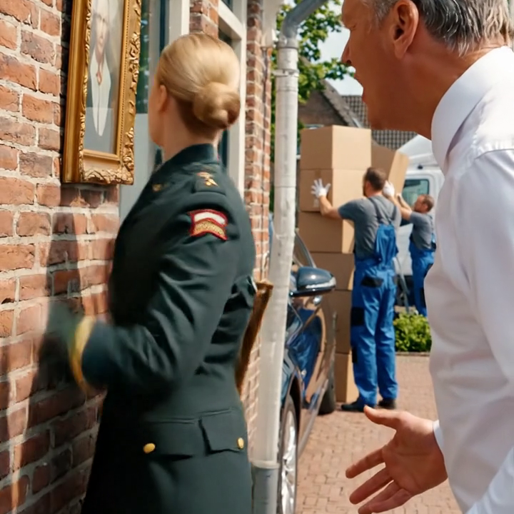 De ochtend na de begrafenis van mijn man, die soldaat was, kwam ik thuis en trof ik mijn schoonouders aan die de sloten aan het vervangen waren. Zijn vader kondigde koud aan: “Alleen bloedverwanten, jullie tijd hier is voorbij.” Terwijl ze mijn spullen in dozen pakten, keek ik hem recht in de ogen en zei: “Je bent één ding vergeten…”