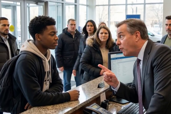 “Just cash out my account,” the Black kid said quietly. The manager smirked, loud enough for everyone to hear: “Son, you sure you even know what a balance is?” But when the screen loaded, his laughter died. “Wait… this can’t be real.” The room went silent, faces turned, and the boy only smiled. They judged him in seconds — but what they saw next would leave the entire bank in shock. – True Stories