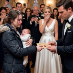 Six weeks after Mason shoved me and our newborn into a whiteout, I was still hearing his last words: “You’ll be fine. You always survive.” Now I stood at the back of his glittering wedding, my baby sleeping against my chest and a sealed envelope burning in my hand. When he spotted me, his smile cracked. “What are you doing here?” he hissed. I whispered, “Giving you what you forgot… and taking what you stole.” Then the music stopped. – True Stories