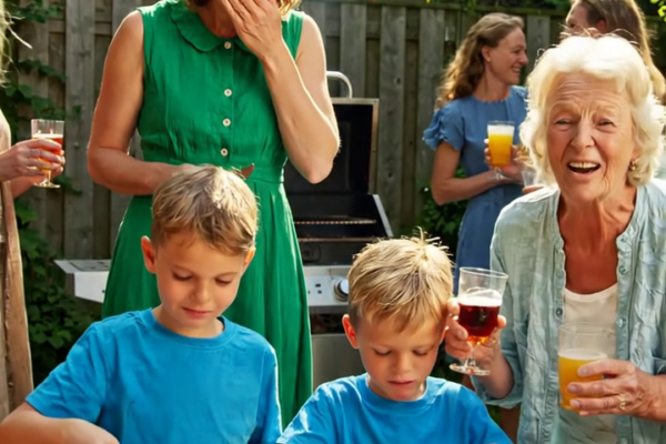 Tijdens een familiebarbecue kreeg mijn neef een dikke, perfect gebakken T-bone steak voorgeschoteld, terwijl mijn zoon niets anders kreeg dan een verkoolde reep vet. Mijn moeder lachte het weg. “Dat is meer dan genoeg voor een kind als hij.” Mijn zus grijnsde en voegde eraan toe: ‘Eerlijk gezegd zou zelfs een hond iets beters krijgen.’ Mijn zoon sloeg zijn blik neer en zei zachtjes: “Mam… ik vind dit prima.” Een uur later, toen ik eindelijk begreep wat hij bedoelde, stroomde de angst als ijs door mij heen.