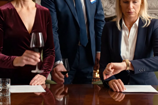 ‘Onderteken de akte voor 250.000 dollar aan je zus, anders word je verstoten,’ eiste mijn vader, terwijl hij het contract over de tafel schoof. Ze wisten niet dat ik al een ontmoeting had gehad met de CEO van haar bedrijf. Toen Madison de volgende ochtend bij haar nieuwe ‘satellietkantoor’ aankwam, liet ze haar koffie vallen – ze stond op mijn veranda.