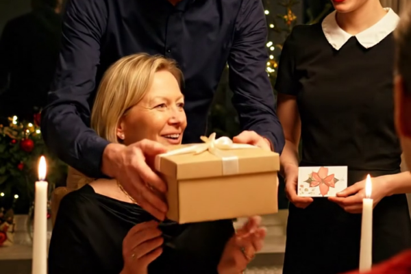 Tijdens het kerstdiner deelden mijn zoon en schoondochter cadeaus uit aan iedereen, zelfs aan de huishoudster, maar op de een of andere manier was ik de enige die buiten beschouwing bleef. Mijn schoondochter glimlachte even en zei dat mijn cadeau ‘met de post verloren was gegaan.’ Toen stopten ze even, duidelijk wachtend tot ik een scène zou maken. Dat deed ik niet. Ik zei alleen maar: ‘Oké,’ en ging door alsof er niets was gebeurd. Vier dagen later stonden ze in tranen bij mij aan de deur, smekend omdat er iets urgents was gebeurd, en ze hadden geen idee dat ik daar stilletjes op vooruit was gegaan. – Nieuws