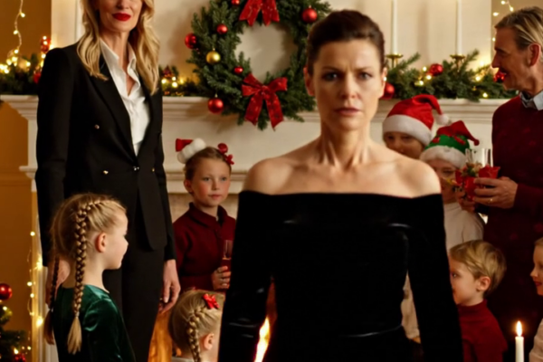 Mijn dochter was net in de kerstfotolijst gestapt toen mijn zus haar tegenhield: “Familiefoto’s zijn alleen voor echte familie.” — iedereen in de kamer knikte zwijgend, ik pakte gewoon de hand van mijn dochter en vertrok… om 23:27 trilde mijn telefoon met een bericht over de ‘hypotheek’ en een zin waardoor ik onmiddellijk mijn laptop opende. – Nieuws