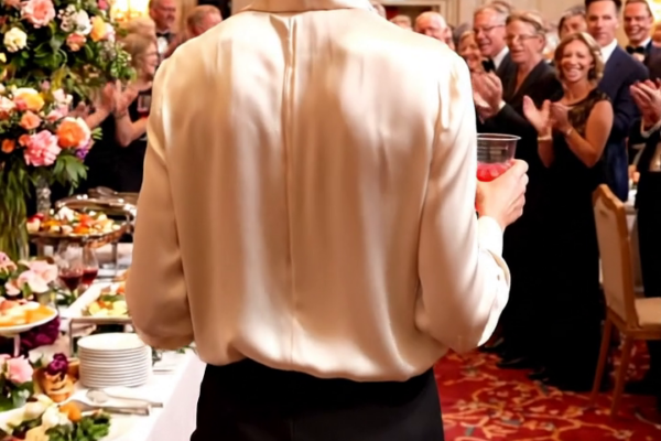 Op het pensioenfeestje van mijn vader bespotte hij me waar iedereen bij was: ‘ongeschoold en waardeloos, gewoon een last voor het gezin.’ De hele kamer lachte. Ik maakte geen ruzie, ik glimlachte alleen maar, hief mijn glas en zei een zin waardoor iedereen stil werd. Toen draaide ik me de rug toe en liep weg, zonder achterom te kijken.