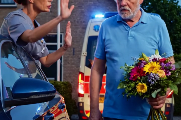 Mijn vrouw vloog naar Phoenix om onze zoon te helpen verhuizen naar zijn nieuwe huis – ik reed onverwachts naar beneden met een boeket bloemen – voordat ik zelfs maar de deurknop kon aanraken, stormde de huishoudster van de buren naar buiten en riep: ‘Doe de deur niet open! – Nieuws
